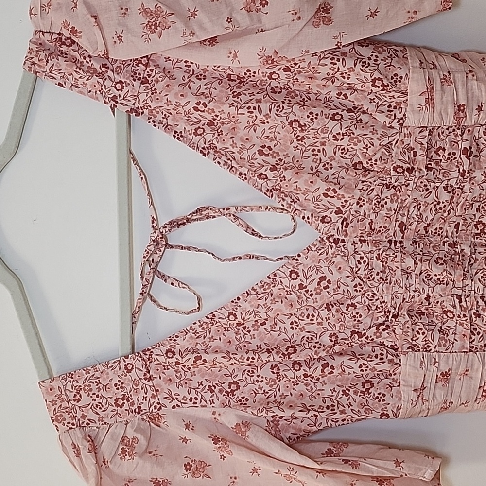 American EAGLE Y2K Baby Doll Ruffled  Floral Pink Dress Size Small - Picture 6 of 16